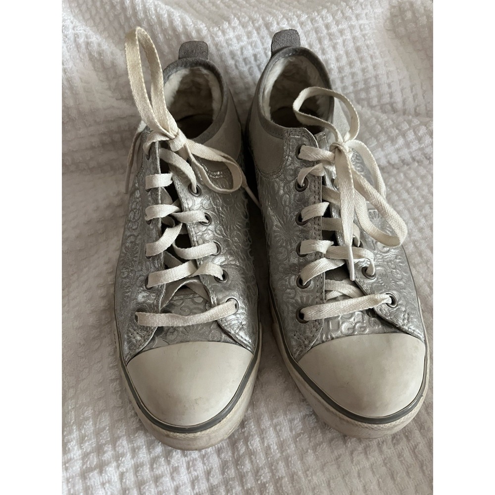 Ugg Australia Womens Evera Sneaker Shoes Metallic 1802 Lace‎ Up Low Top 7.5 M